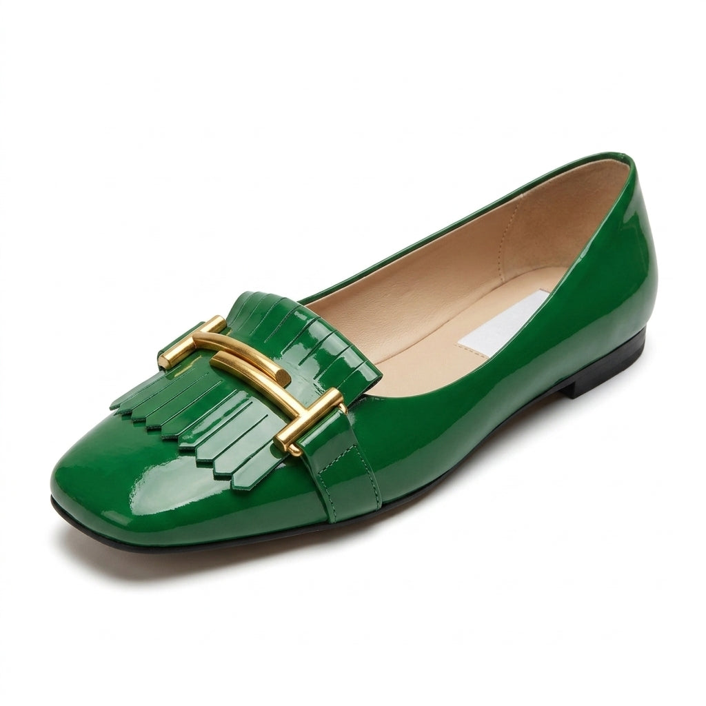 Weekend Parisian-Inspired Patent Loafers with Fringe