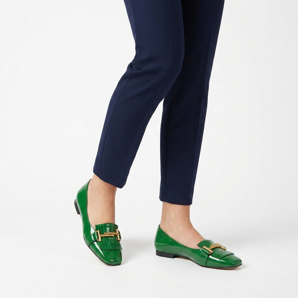 Weekend Parisian-Inspired Patent Loafers with Fringe