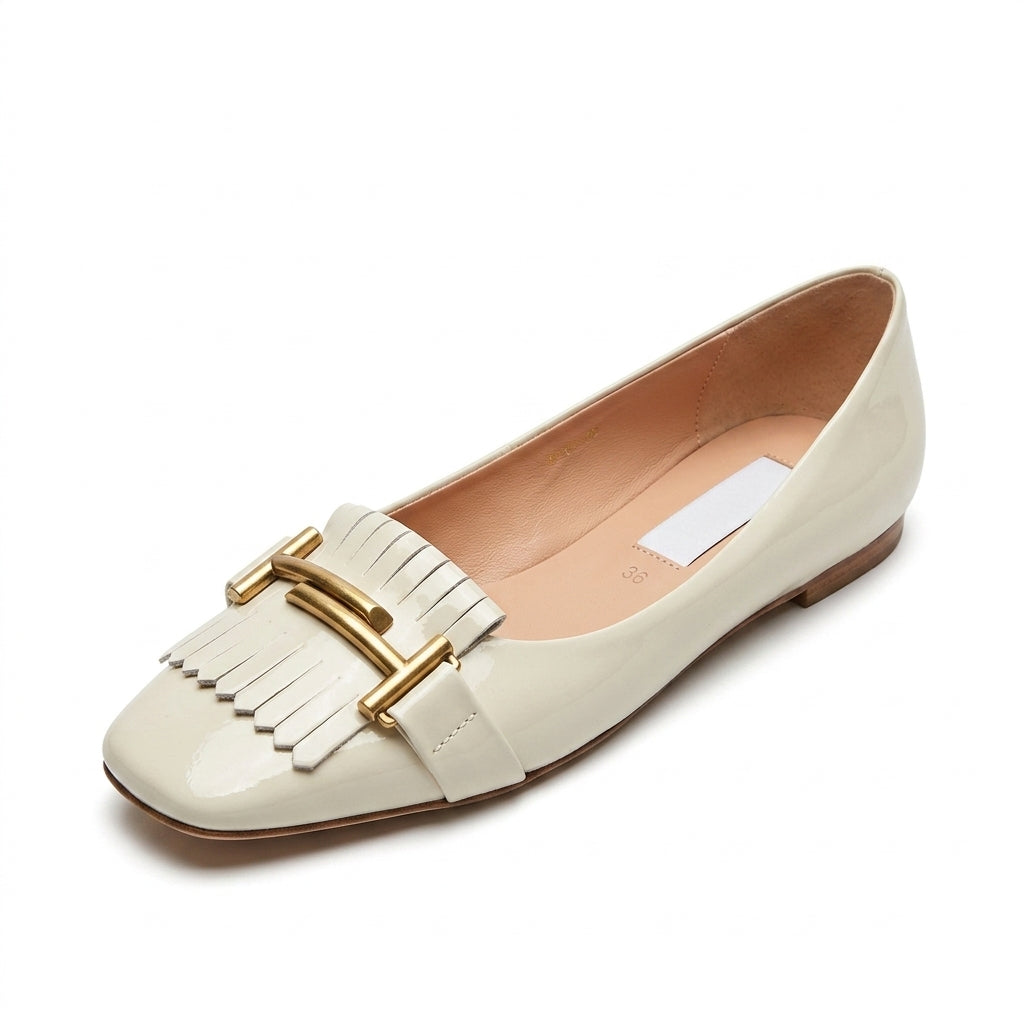 Weekend Parisian-Inspired Patent Loafers with Fringe