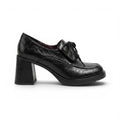 Signature Block Heel Loafers in Crinkled Leather