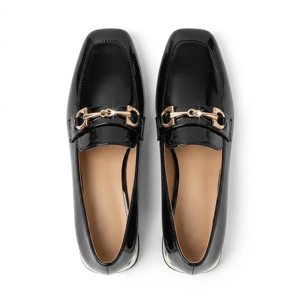 City-Ready Patent Leather Loafers with Sleek Heel
