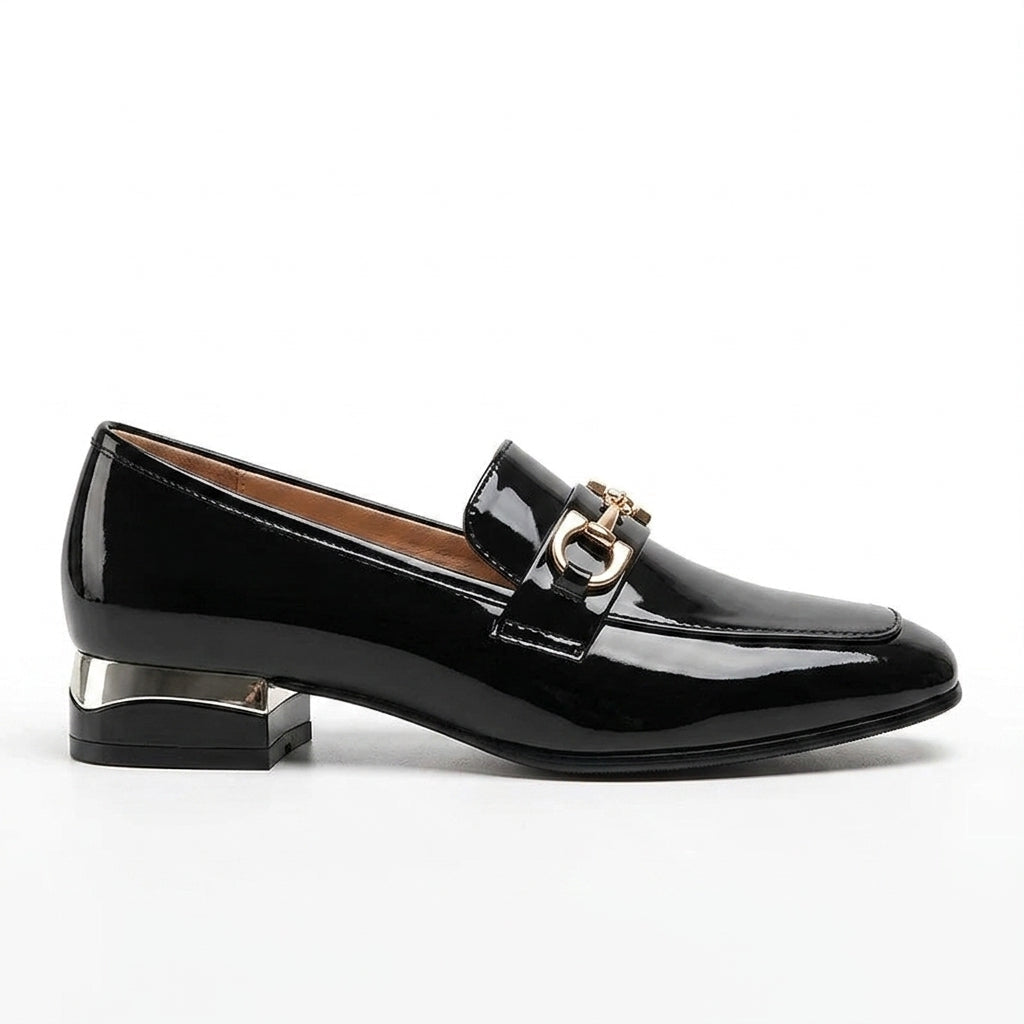 City-Ready Patent Leather Loafers with Sleek Heel