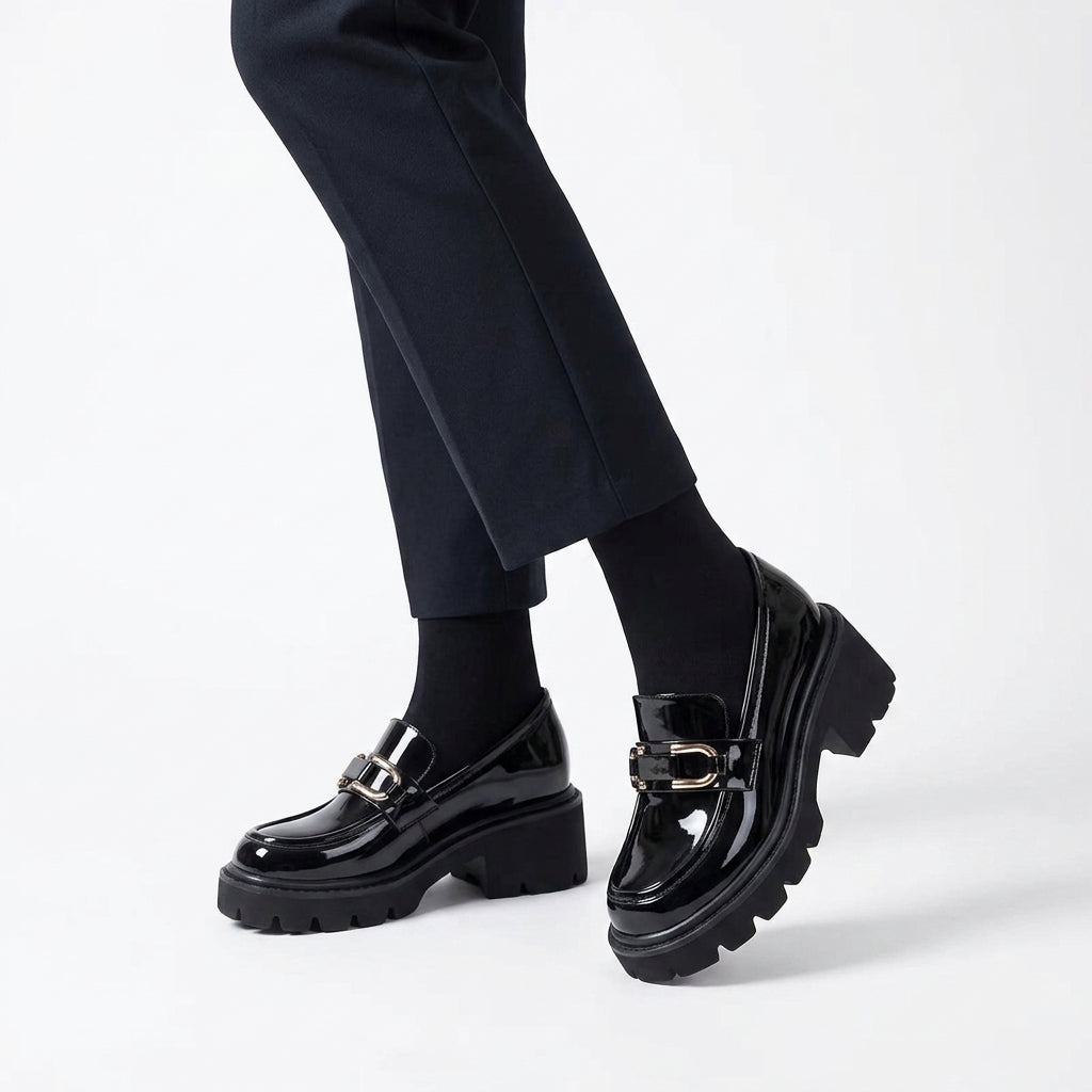 Modern Patent Platform Loafers