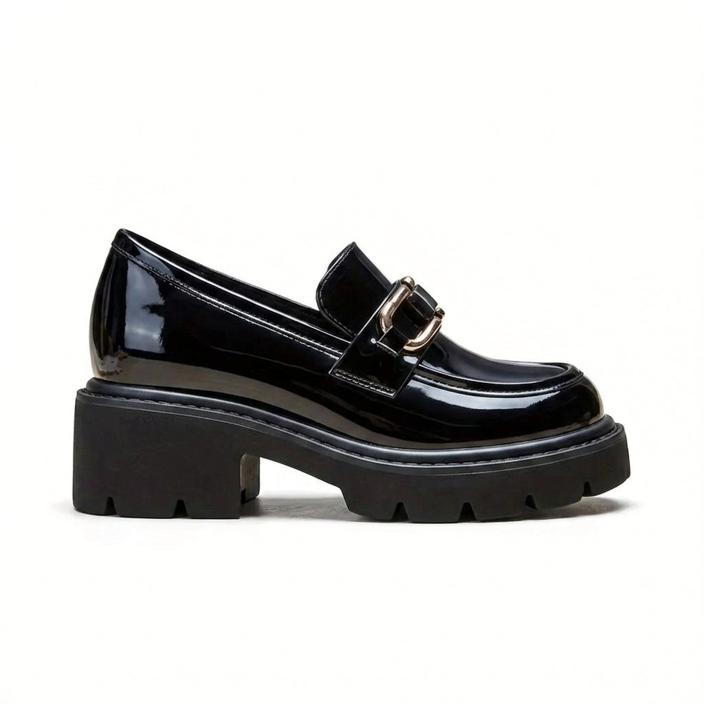 Modern Patent Platform Loafers