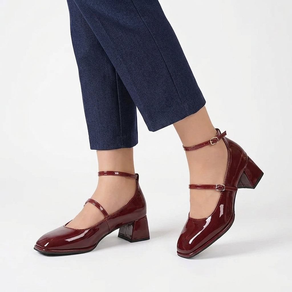 Refined Valentina Heeled Patent Loafers with Polished Finish