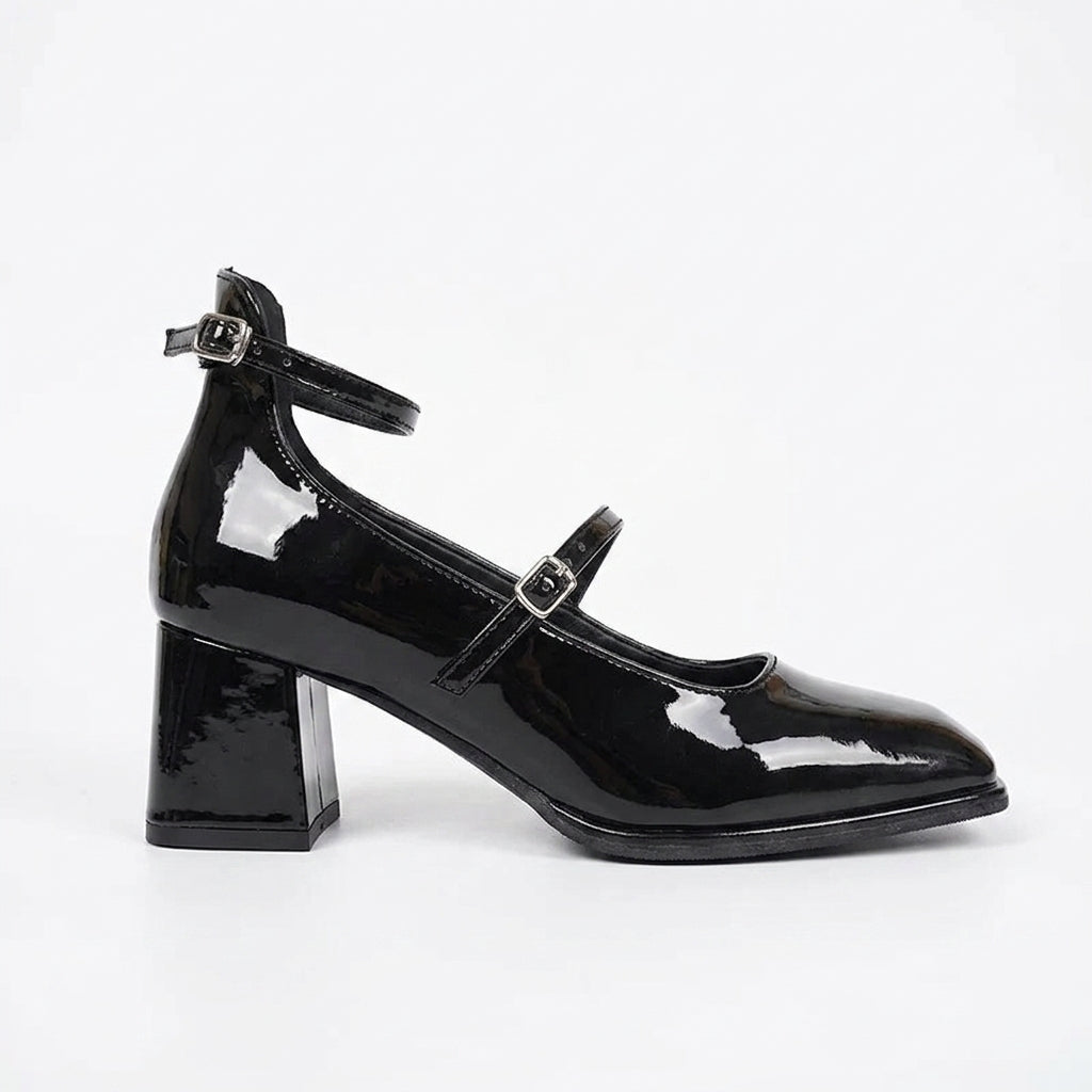 Refined Valentina Heeled Patent Loafers with Polished Finish