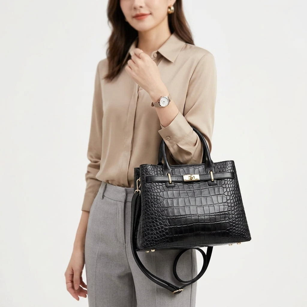 Bold Estelline Croc-Effect Leather Crossbody