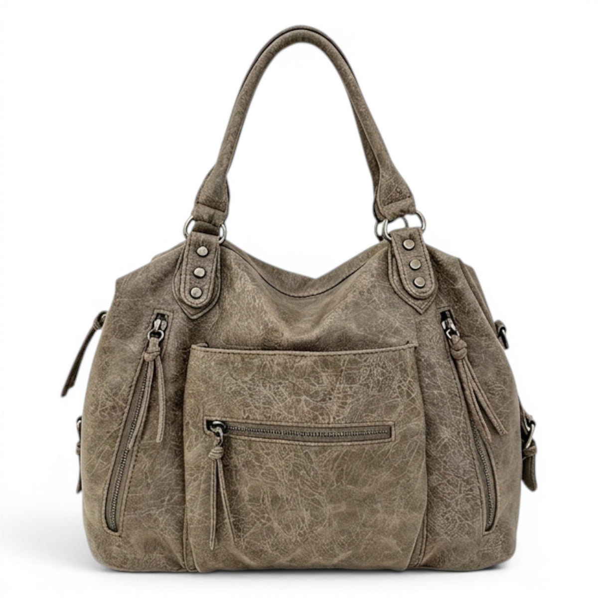 Essential Leather Shoulder Bag with Pockets