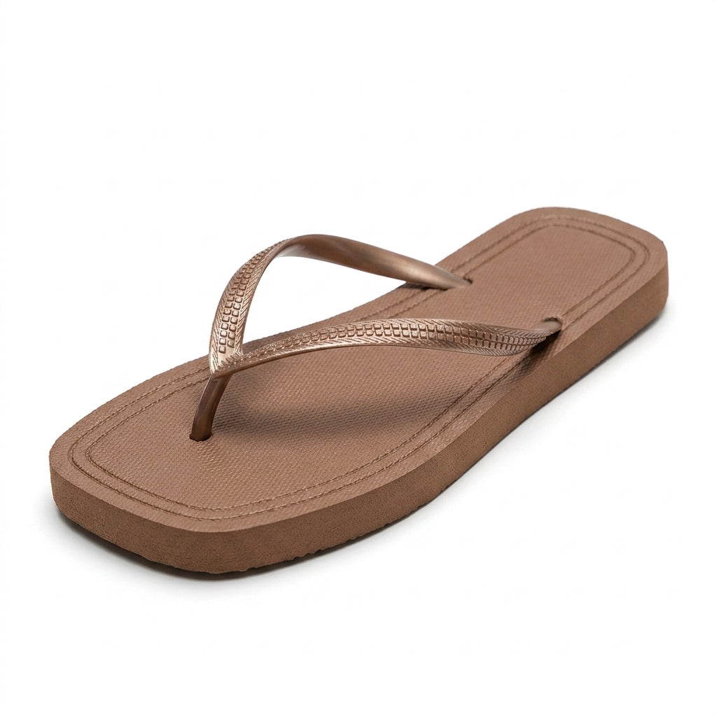 Summer-Ready Shimmer-Strap Thong Sandals