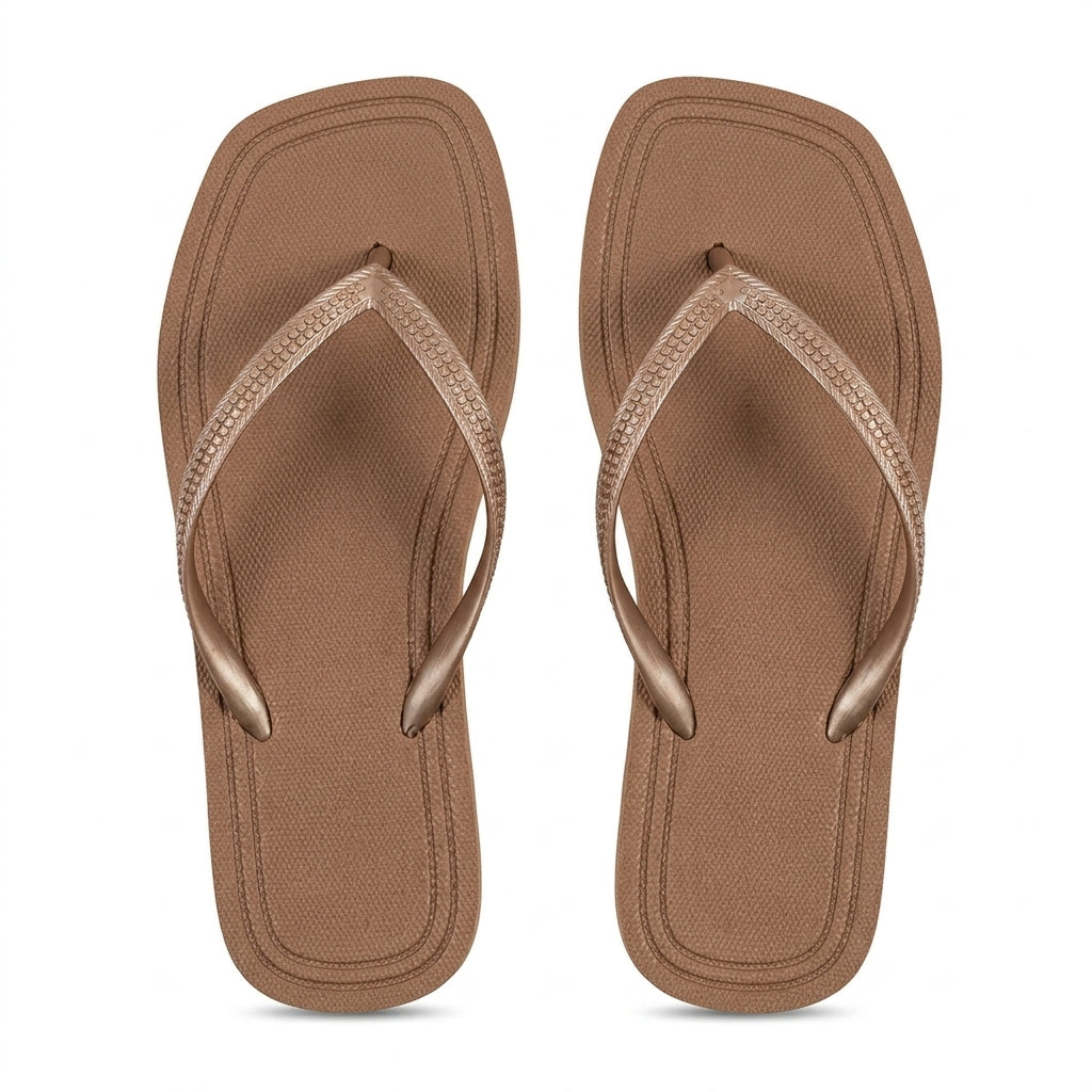 Summer-Ready Shimmer-Strap Thong Sandals