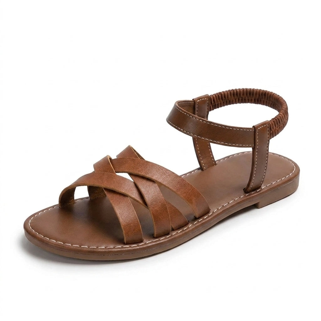 Essential Vegan-Leather Flat Sandals