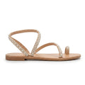 Summer-Ready Pearl-Embellished Flat Sandals