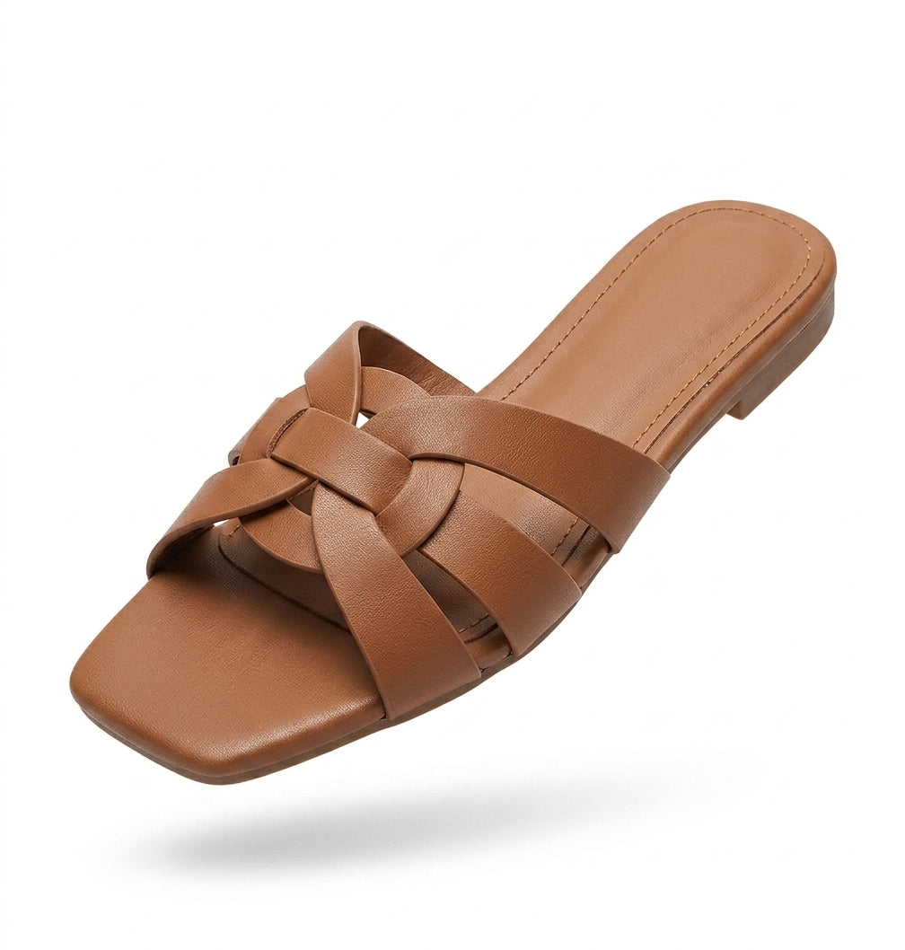 Weekend Solveig Wide Crossed-Strap Mules