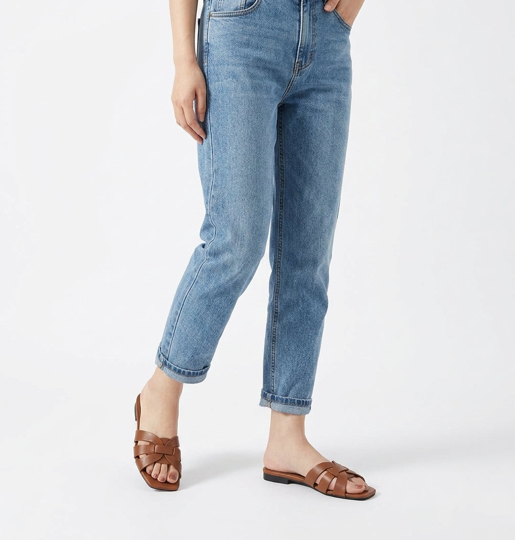 Weekend Solveig Wide Crossed-Strap Mules