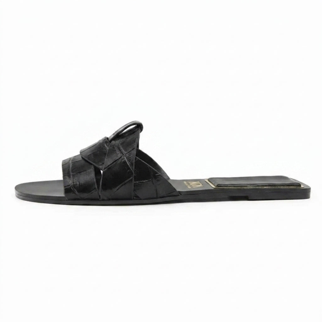 Effortless Wide-Strap Flat Mules