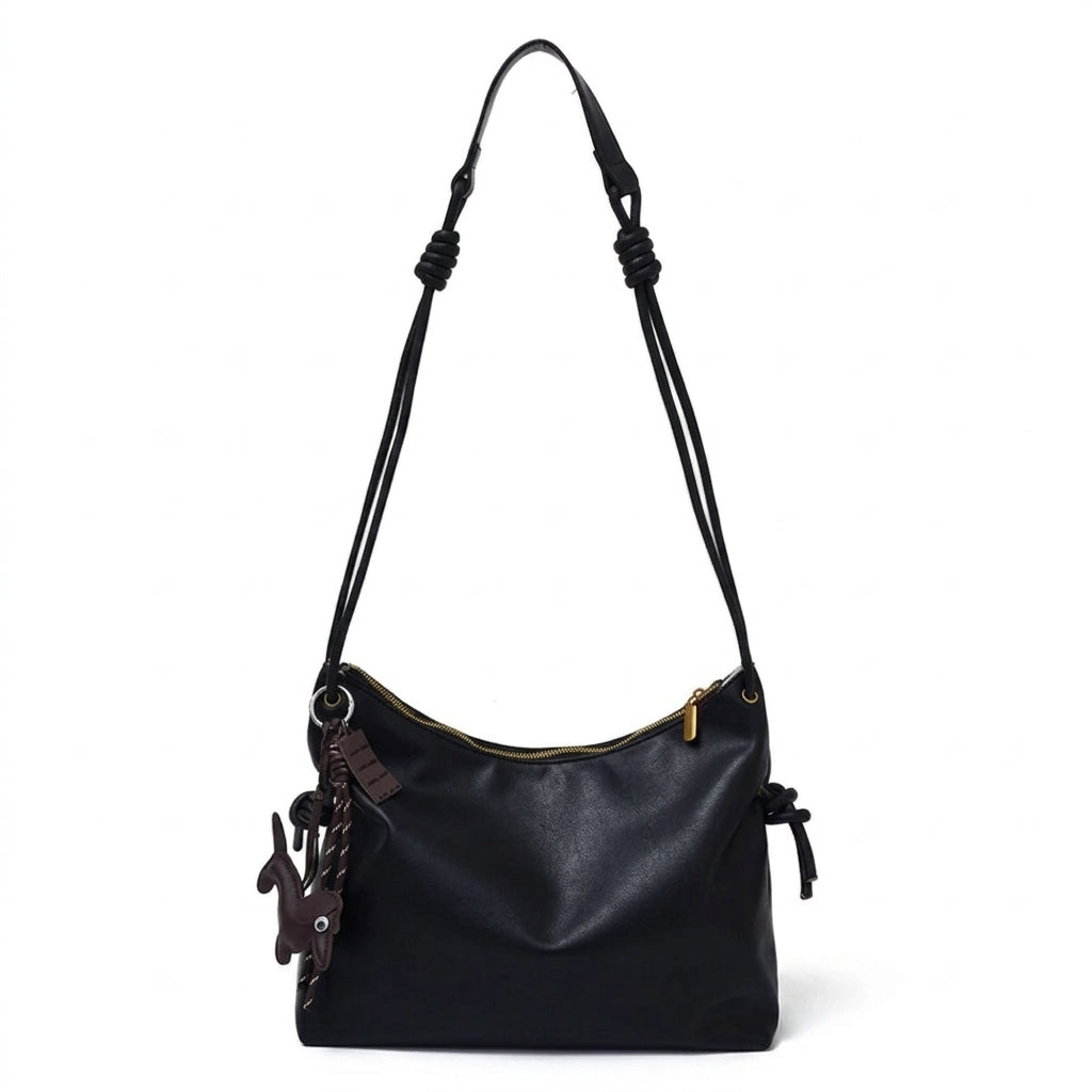 Statement Roxane Leather Crossbody with Charm Detail