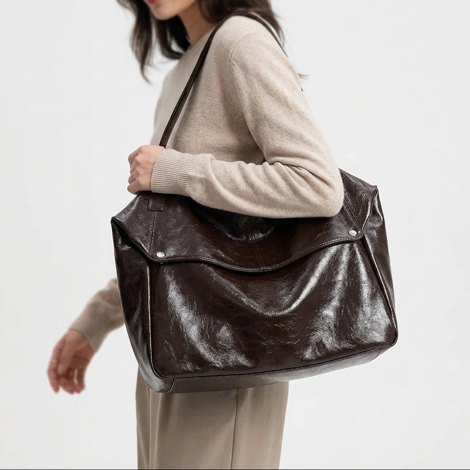 Bold Glossy Shoulder Bag
