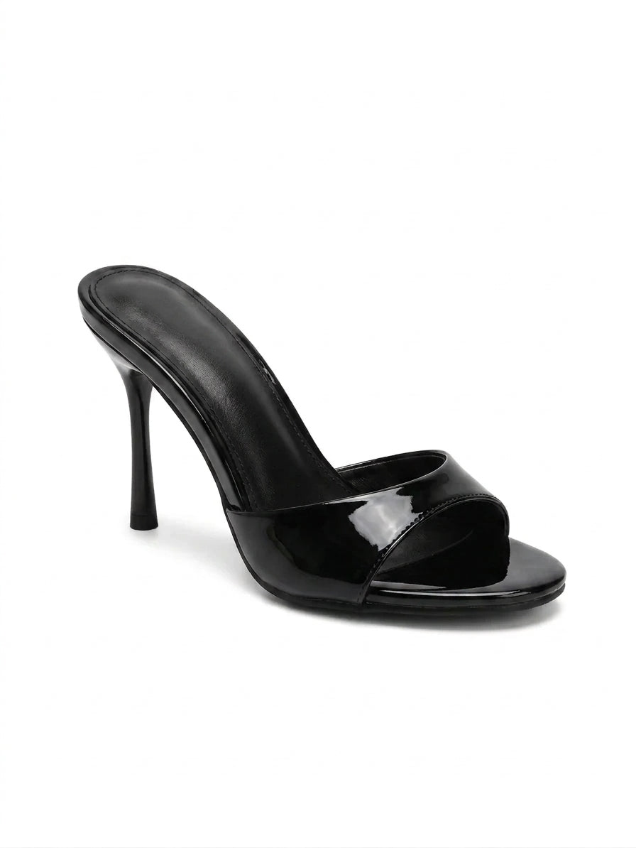 Refined Patent Leather Stiletto Mules