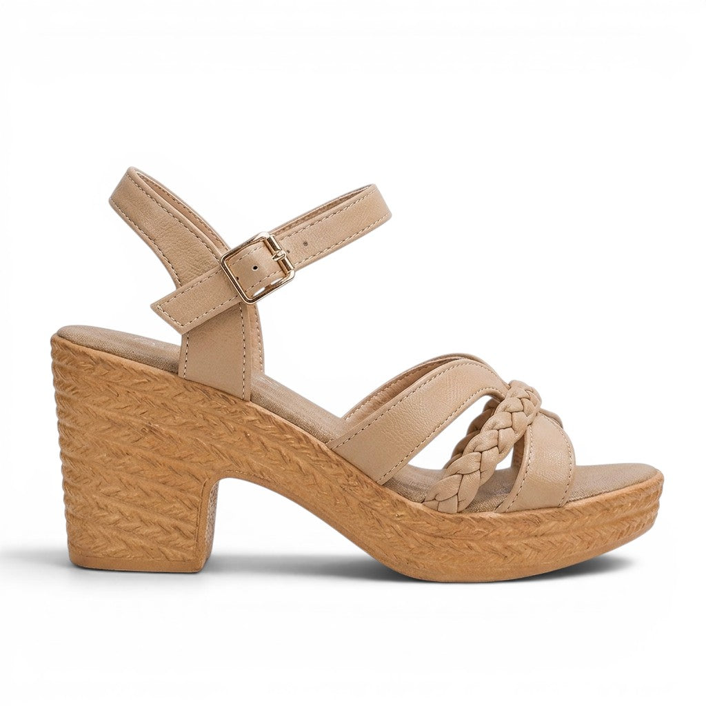 Summer-Ready Braided Block-Heel Sandals