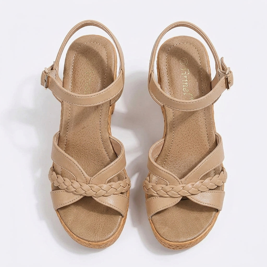 Summer-Ready Braided Block-Heel Sandals