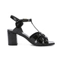 Polished Patent Leather Square-Heel Sandals