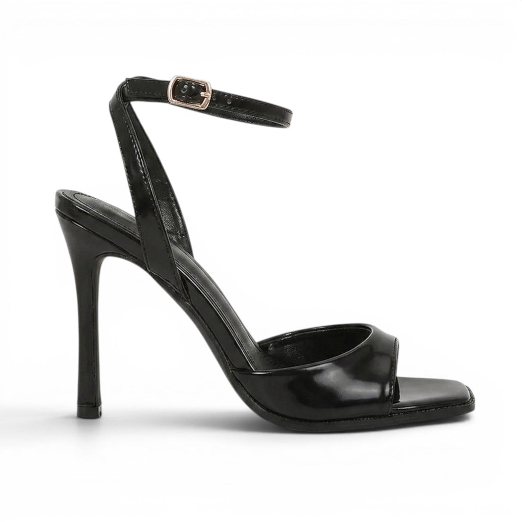 Sleek Novalie Square-Toe Thin-Heel Sandals