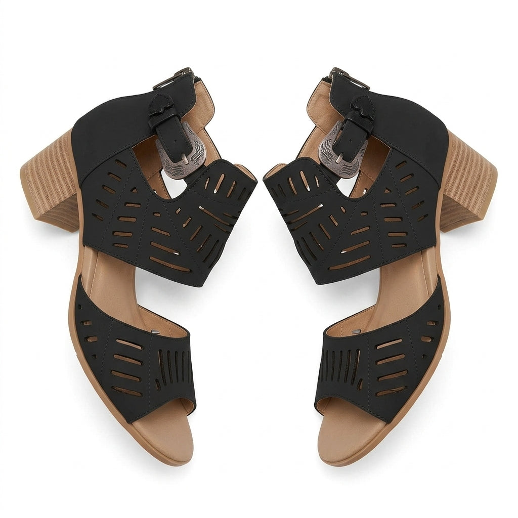 Bold Ursula Square-Heel Gladiator Sandals