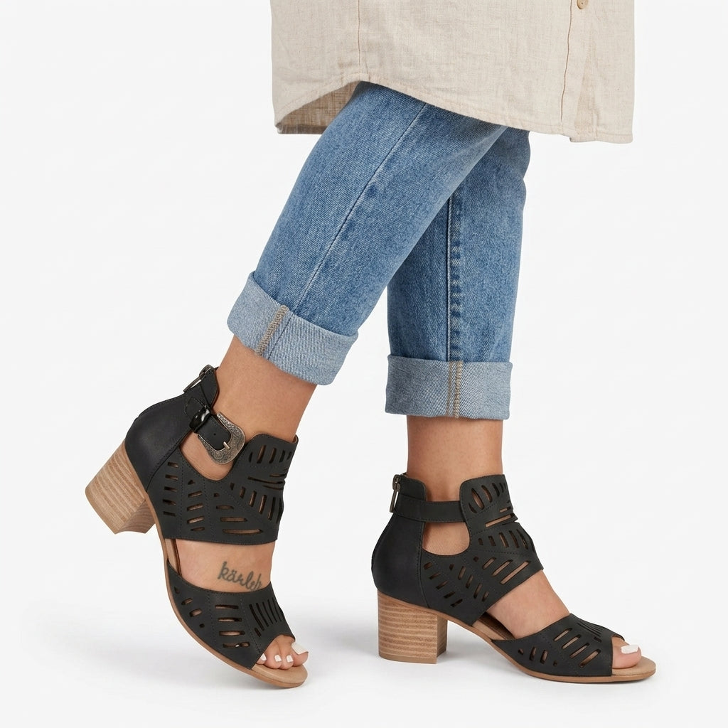 Bold Ursula Square-Heel Gladiator Sandals