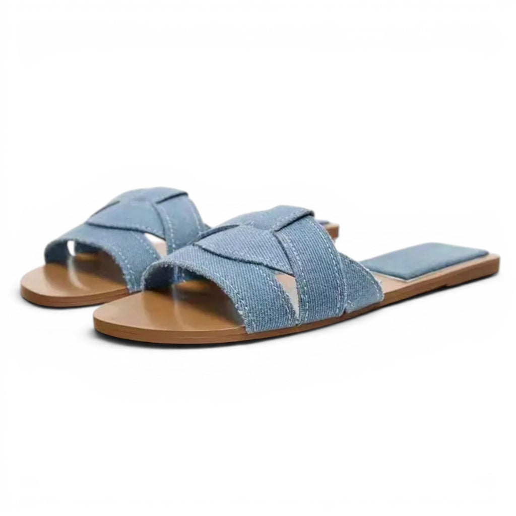 Effortless Wide-Strap Flat Mules
