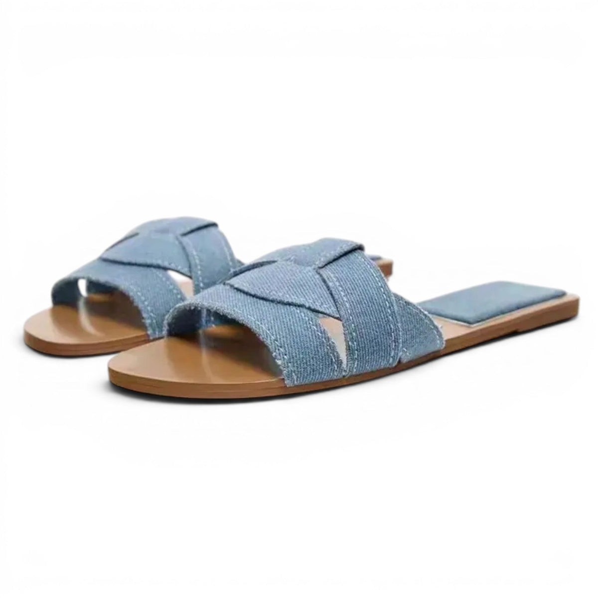 Effortless Wide-Strap Flat Mules