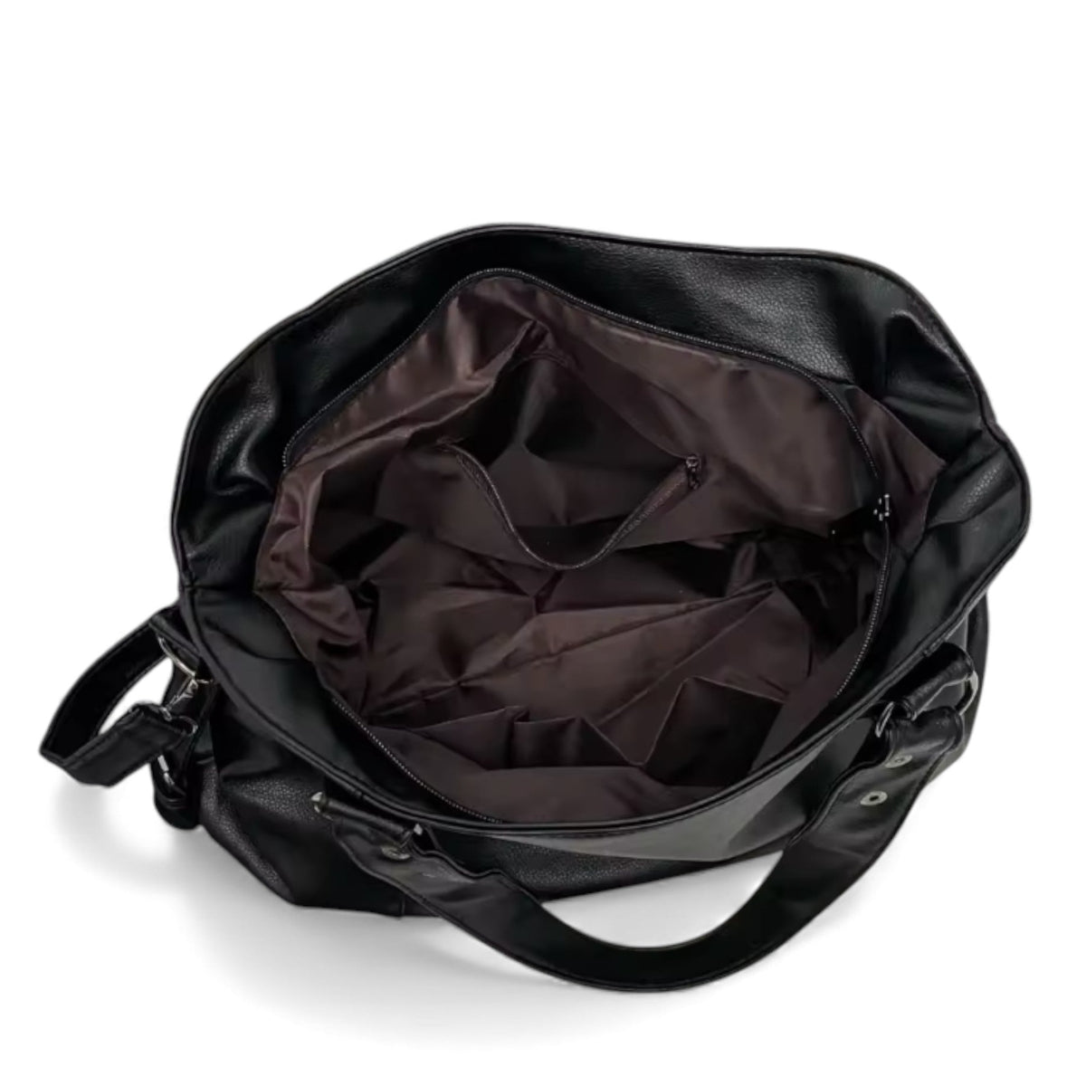 The Everyday Marisol Grained Leather Shoulder Bag in Black
