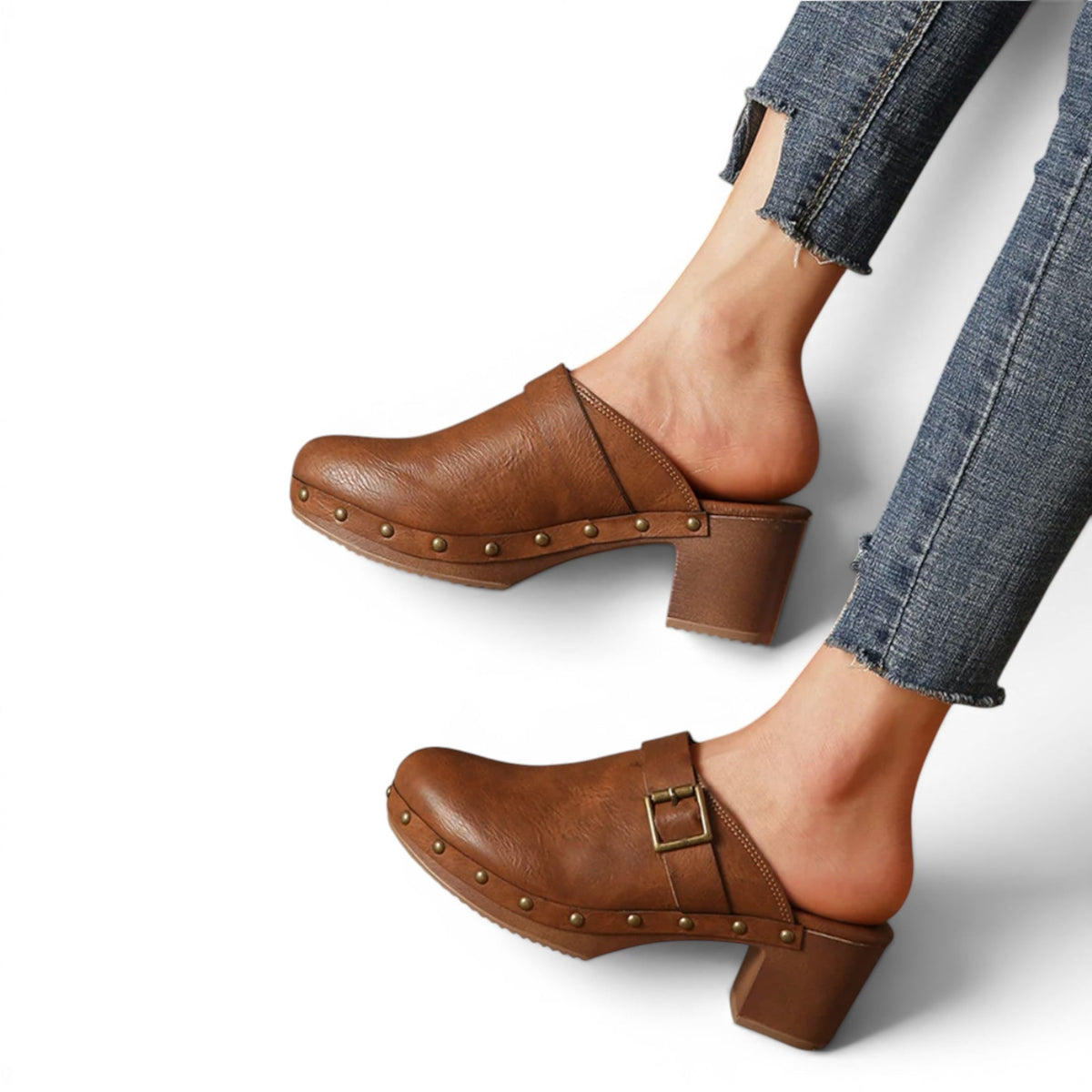 Signature Yara Wood-Heel Vintage Mules