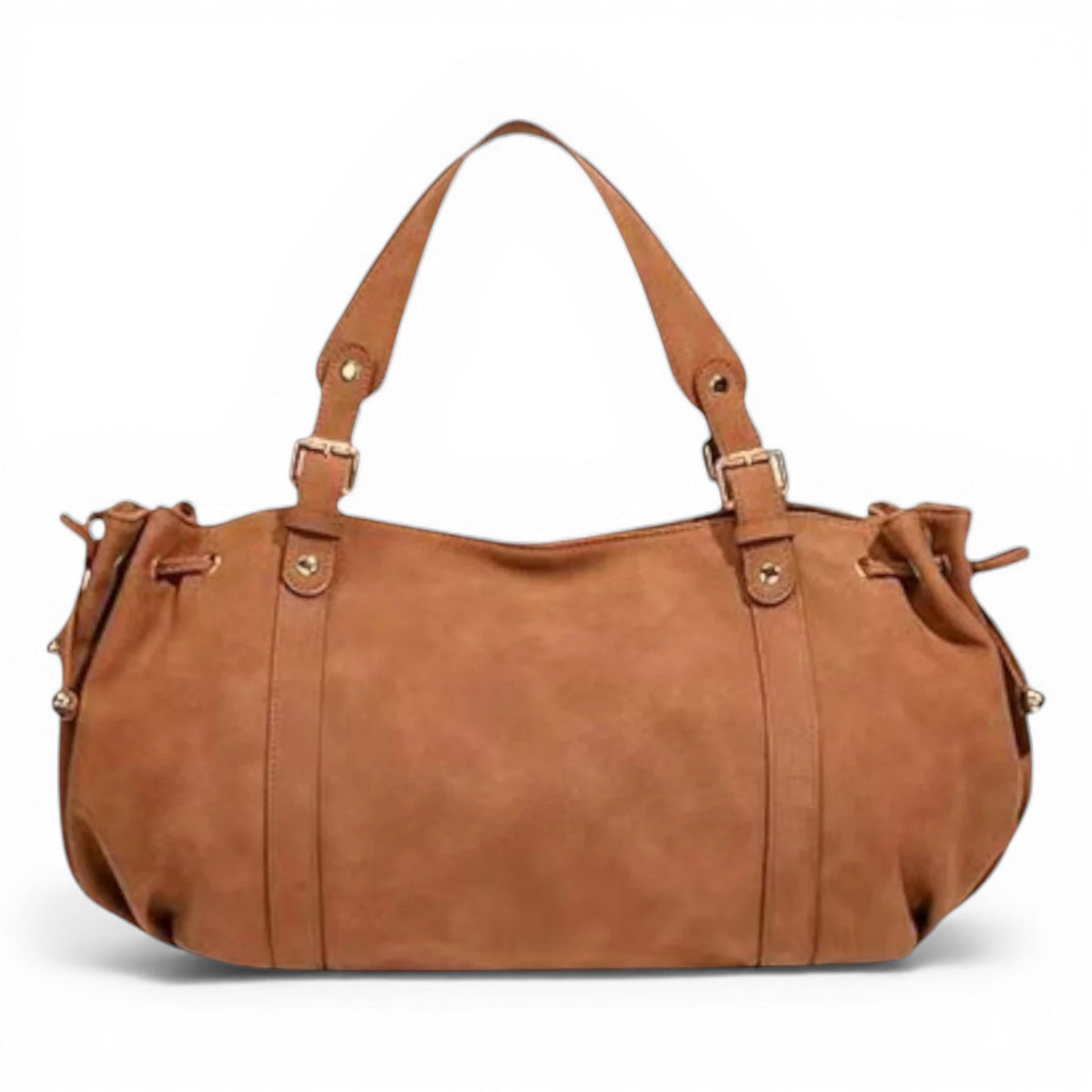 Effortless Vesper Wide Suede Shoulder Bag