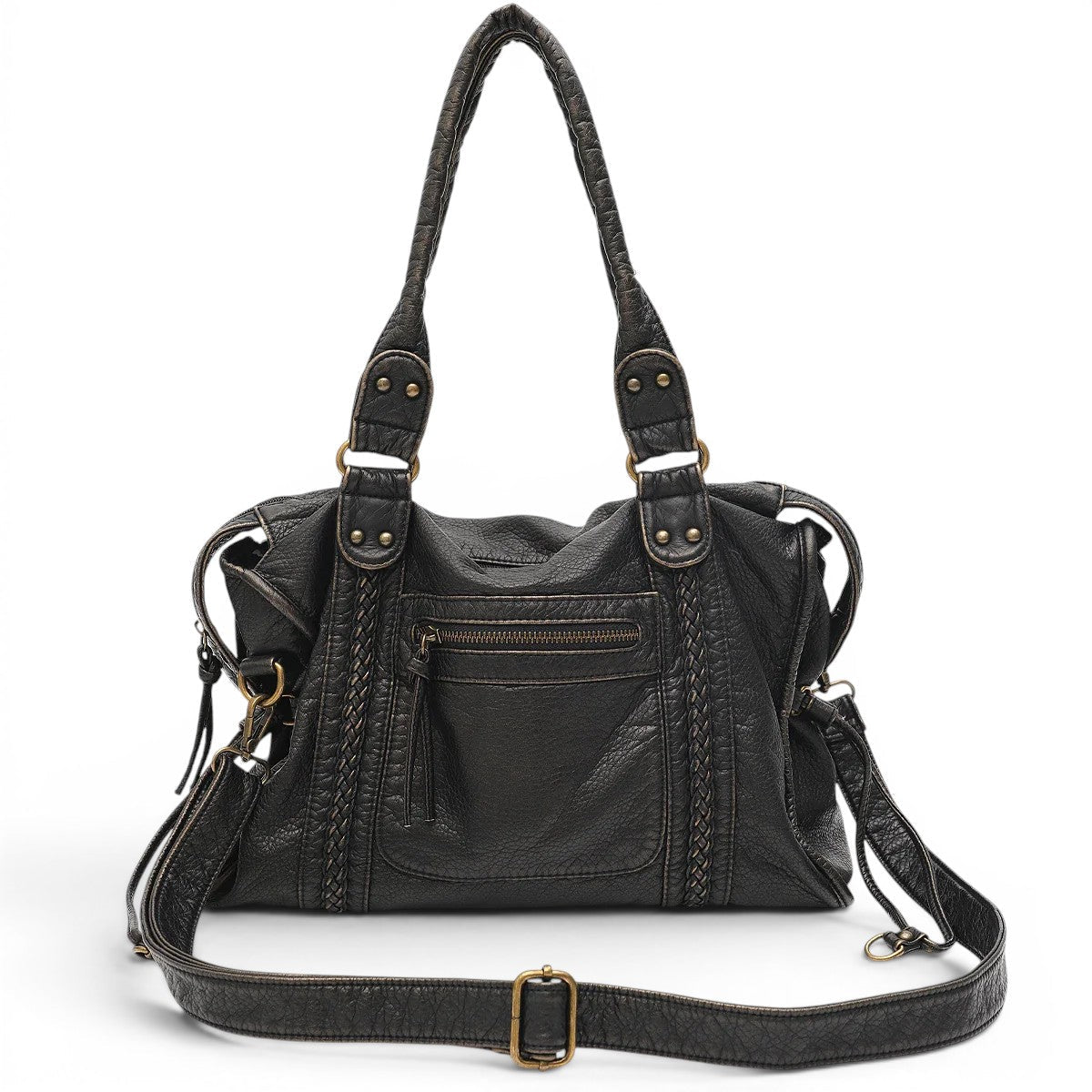 Signature Rigid Leather Crossbody Bag