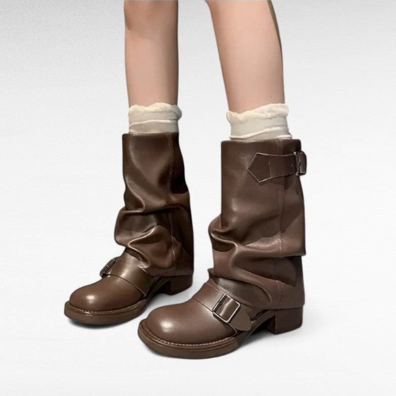 Statement Buckled Biker Ankle Boots