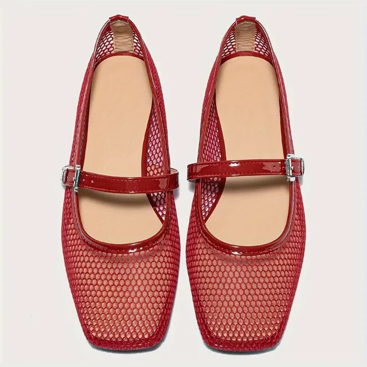 Sleek Anaelle Sheer-Mesh Mary Jane Sandals