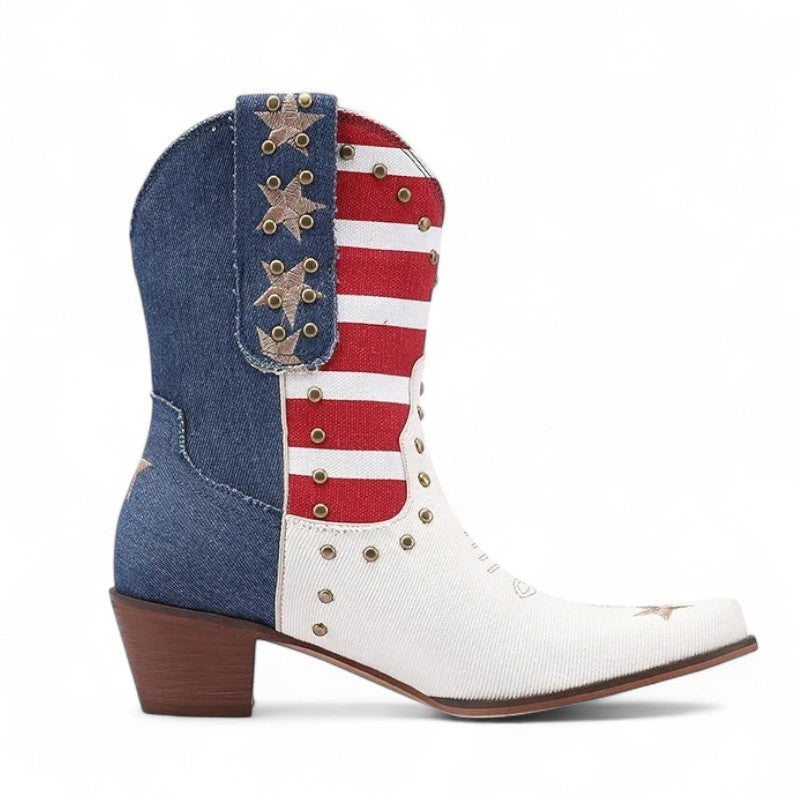 Classic Western USA-Inspired Ankle Boots