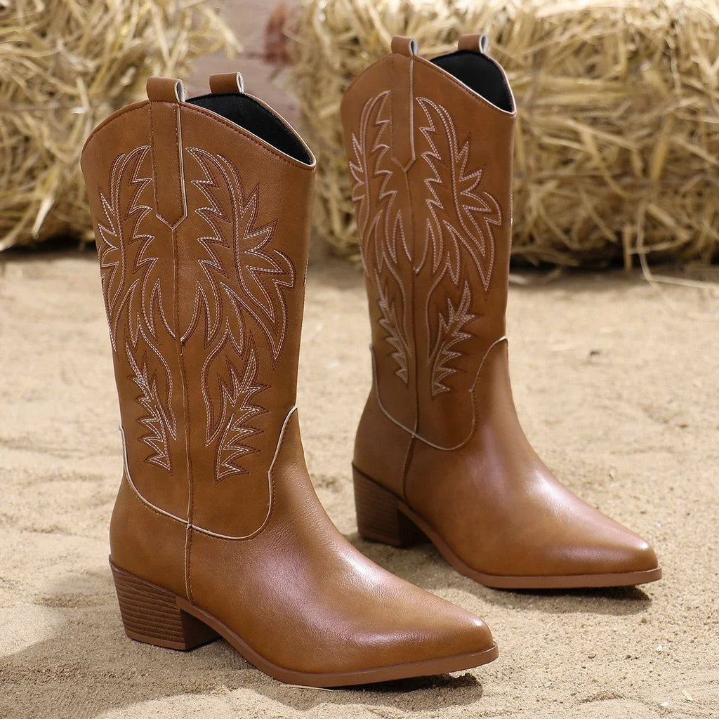 Classic Western Wisteria Ankle Boots