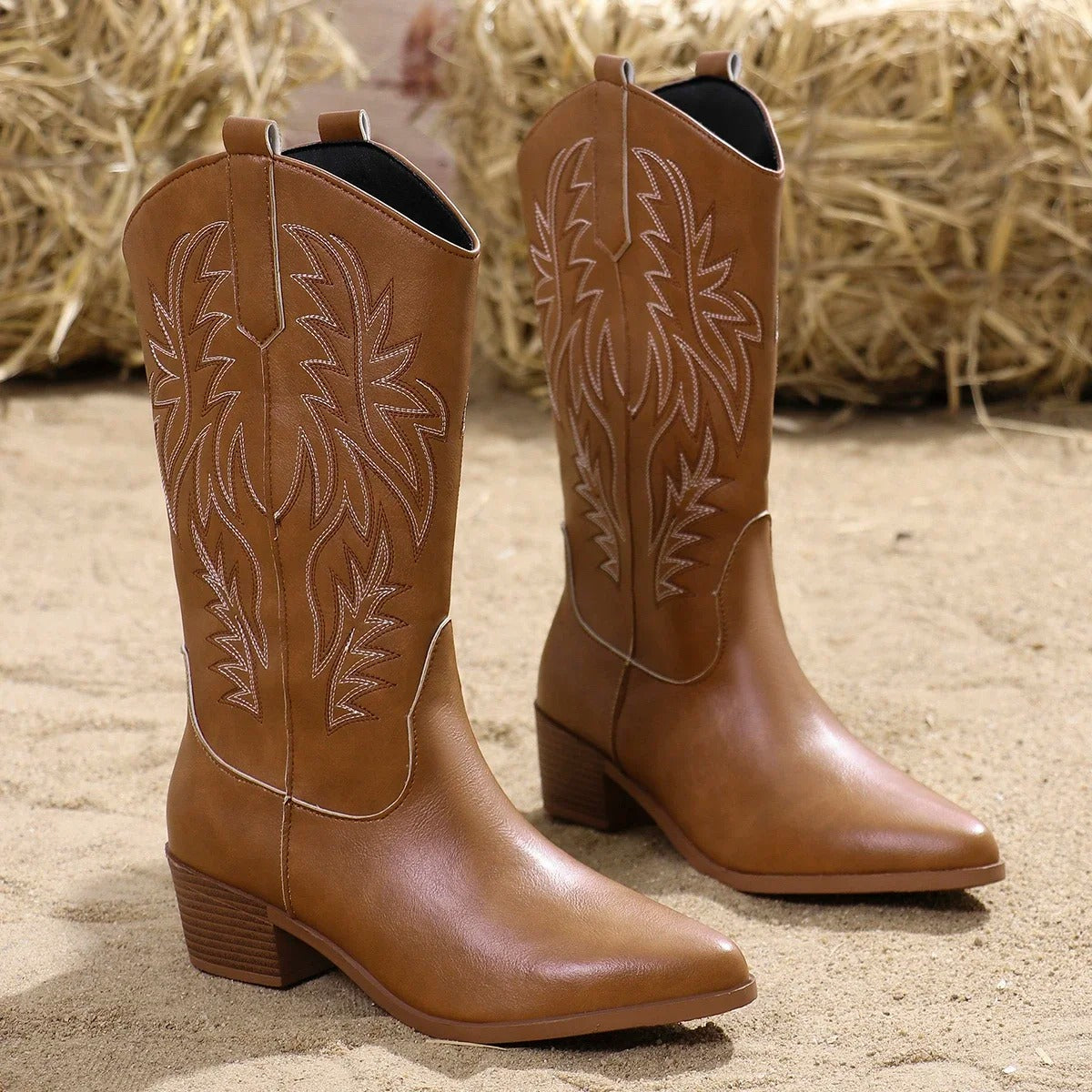 Classic Western Wisteria Ankle Boots