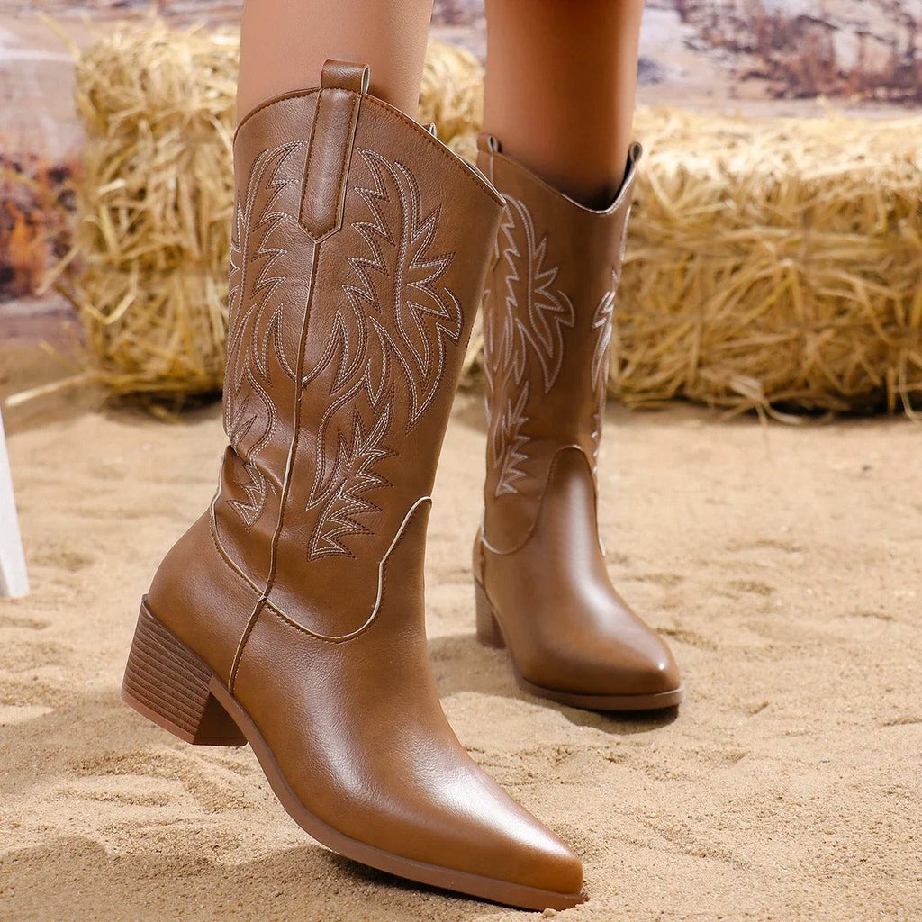Classic Western Wisteria Ankle Boots