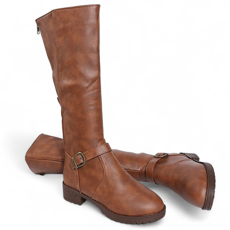 Essential Flat Tall Boots with Zip Closure