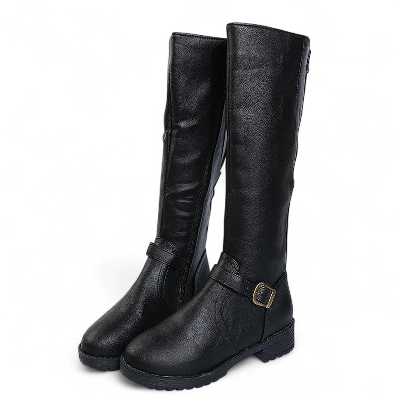 Essential Flat Tall Boots with Zip Closure