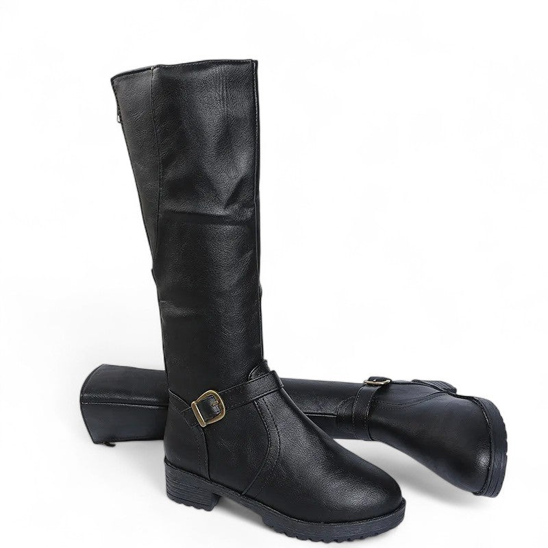 Essential Flat Tall Boots with Zip Closure