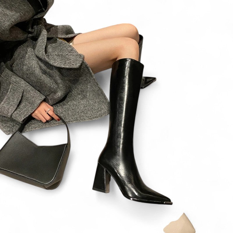 Sleek Valentia Tall Boots with High Heel