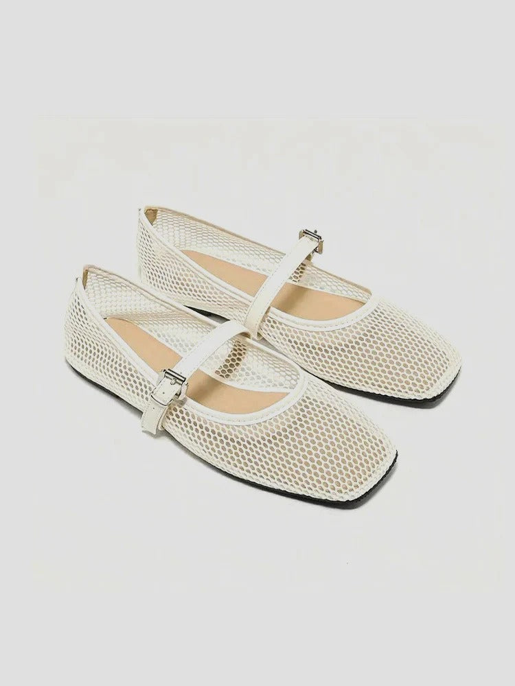 Sleek Anaelle Sheer-Mesh Mary Jane Sandals