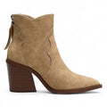 Weekend Suede Booties with Chunky Heel