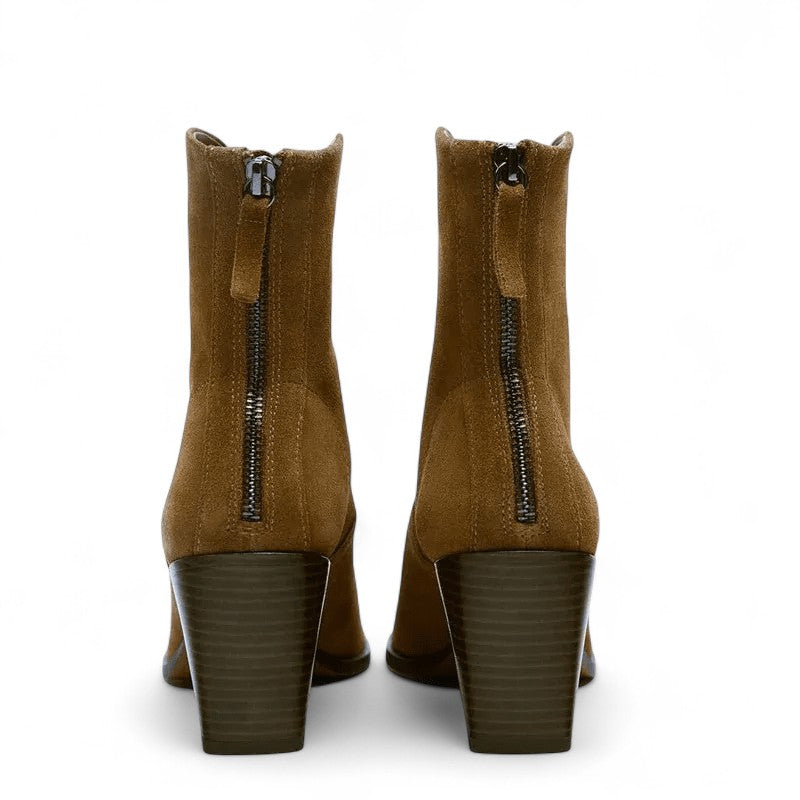 Essential Heeled Suede Western Ankle Boots