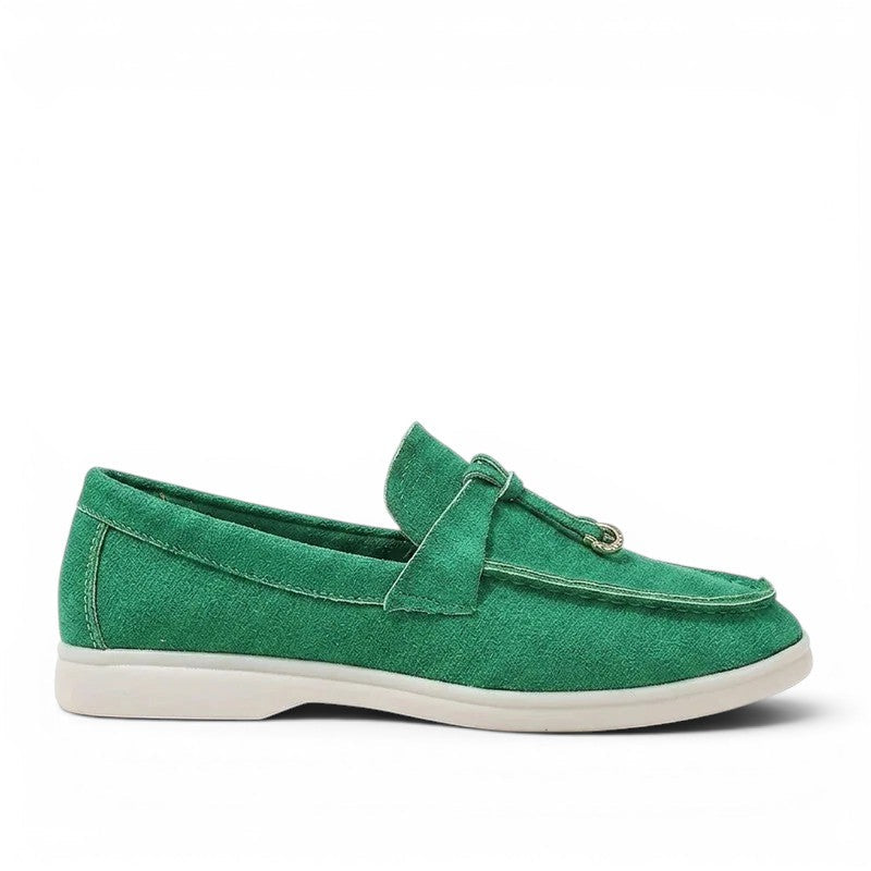 Signature Delaney Green Suede Loafers
