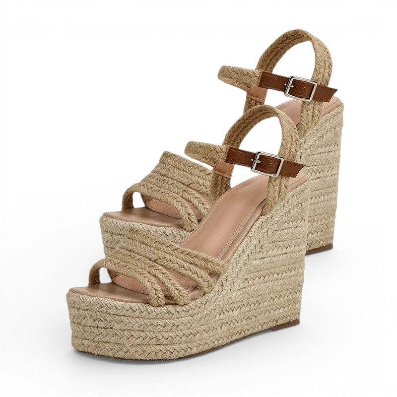 Getaway Ophira Braided Raffia Wedge Sandals