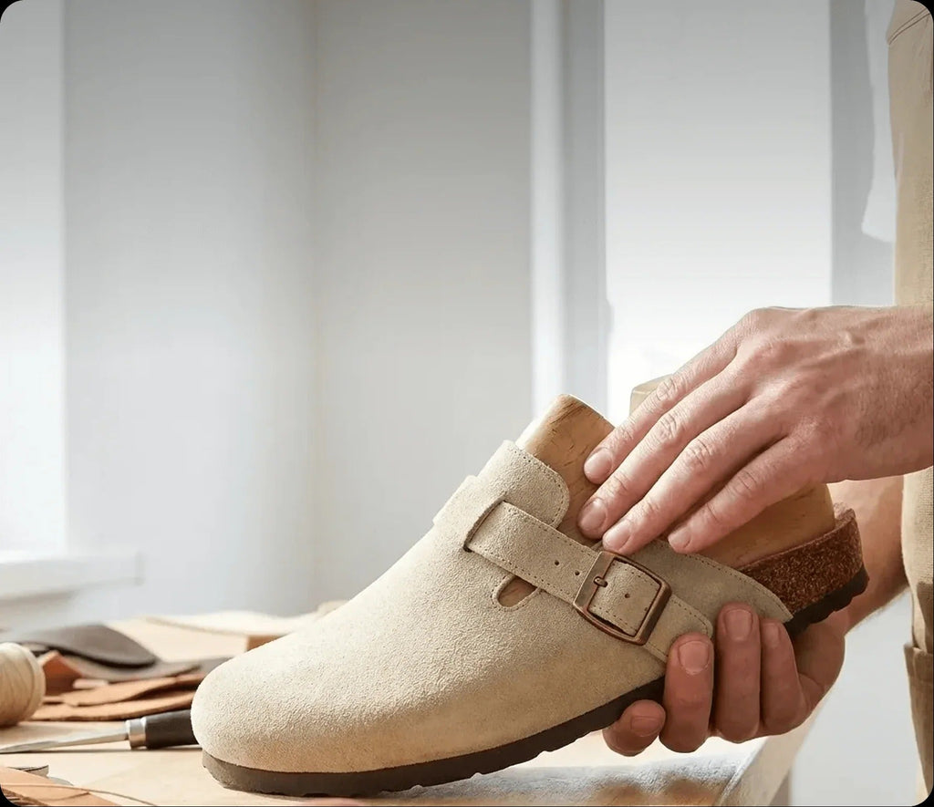 Essential Persephone Buckle-Strap Suede Mules